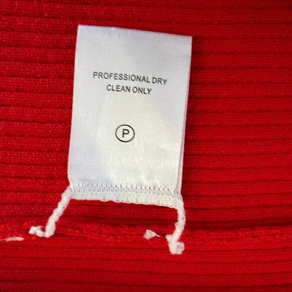 STAUD Shoko Colorblock Ribbed Sweater Dress In Poppy Rosebud Size M - Picture 10 of 13